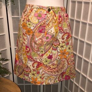 Croft and Barrow Effortless Stretch Paisley Skort, Size 10, very Good Condition